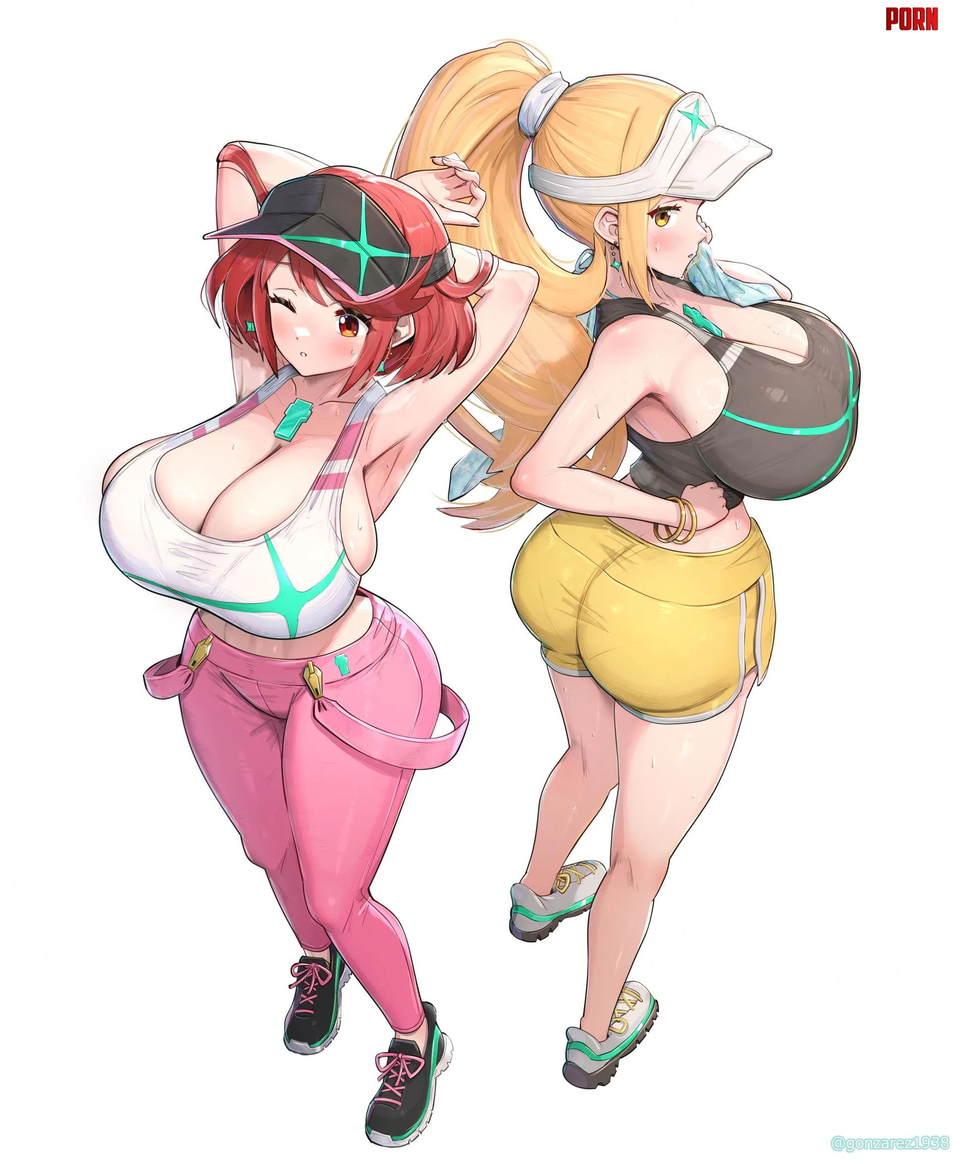 Gym Pyra and Mythra (Gonzarez) [Xenoblade Chronicles 2] by llamanatee