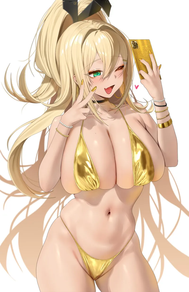 Thumbnail Rupee Shines in a Gold Bikini: A thick_hentai Delight