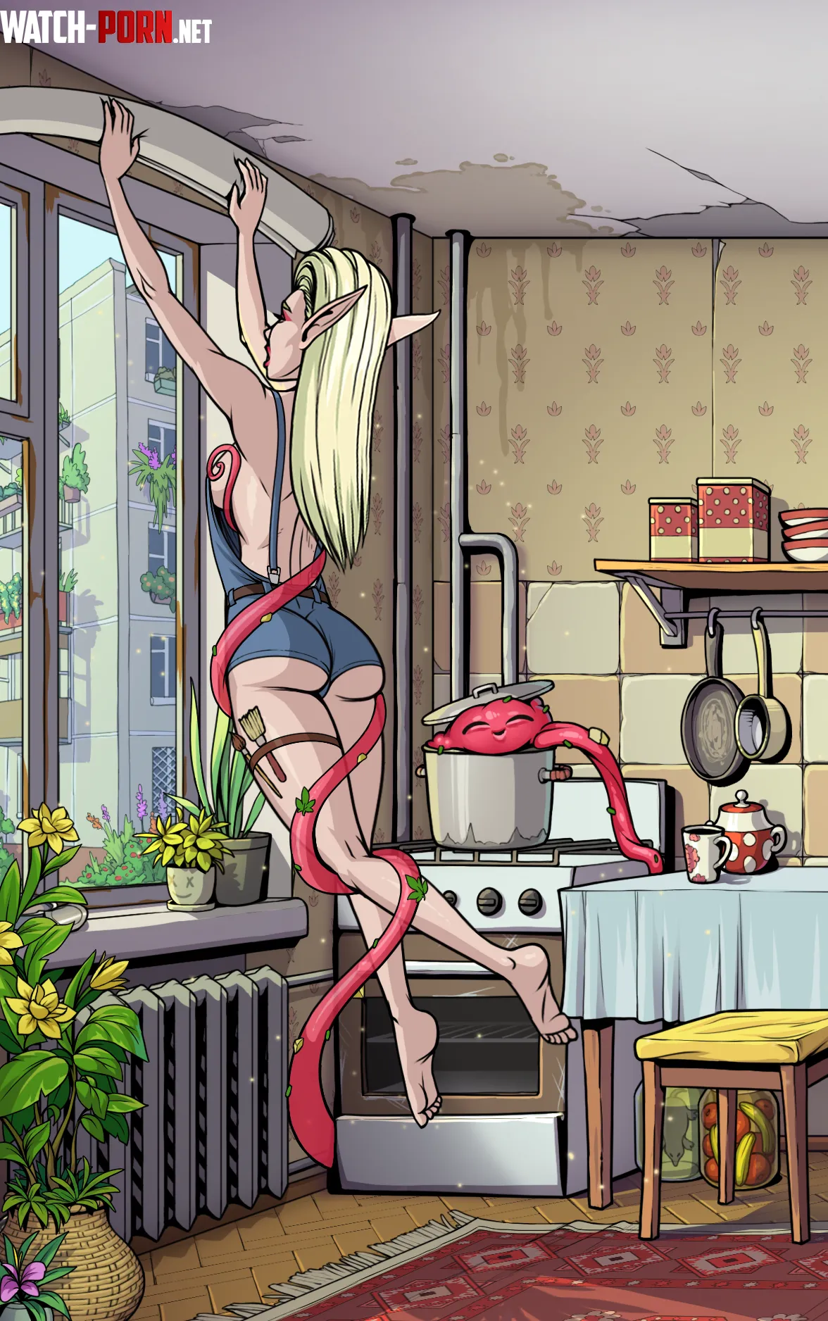 Have you ever thought that tentacles could be used for household tasks and not just the way they’re shown in Japanese cartoons?🧐 [Souper Game] by Admirable_Sorbet9089