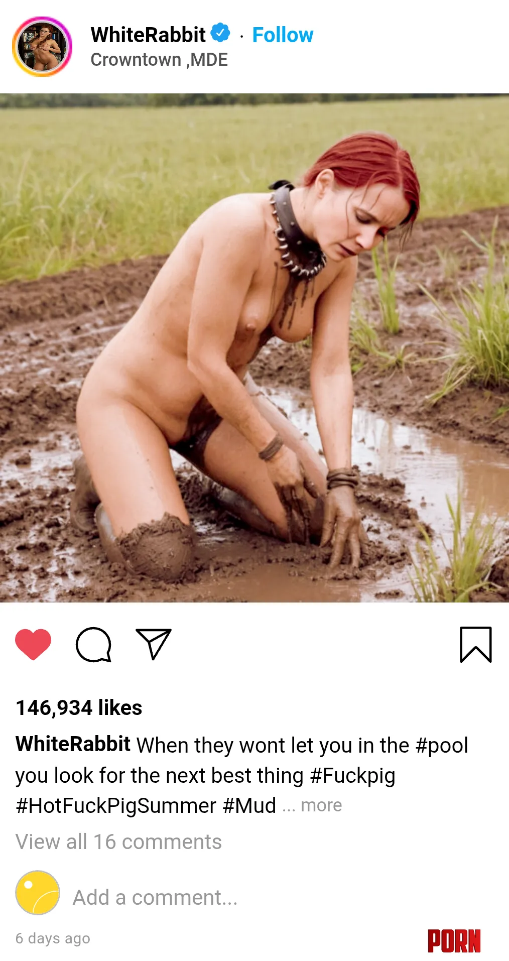 [Cuntstagram] Mud is a natural part of a fuckpig's summer routine . Its a humiliating must to keep cool on those hot days by UnsualAlice