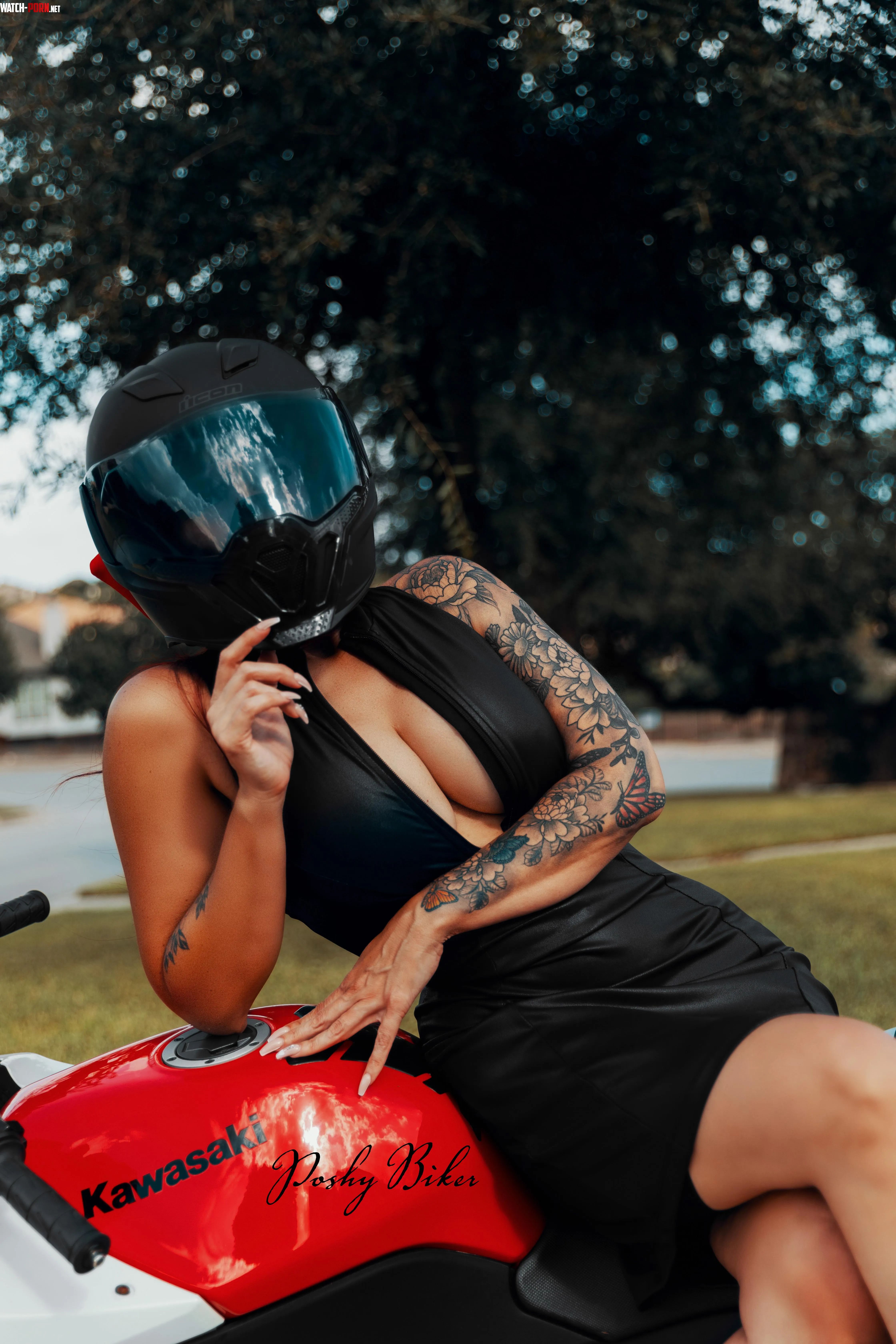Busting out of my dress… by Poshybiker