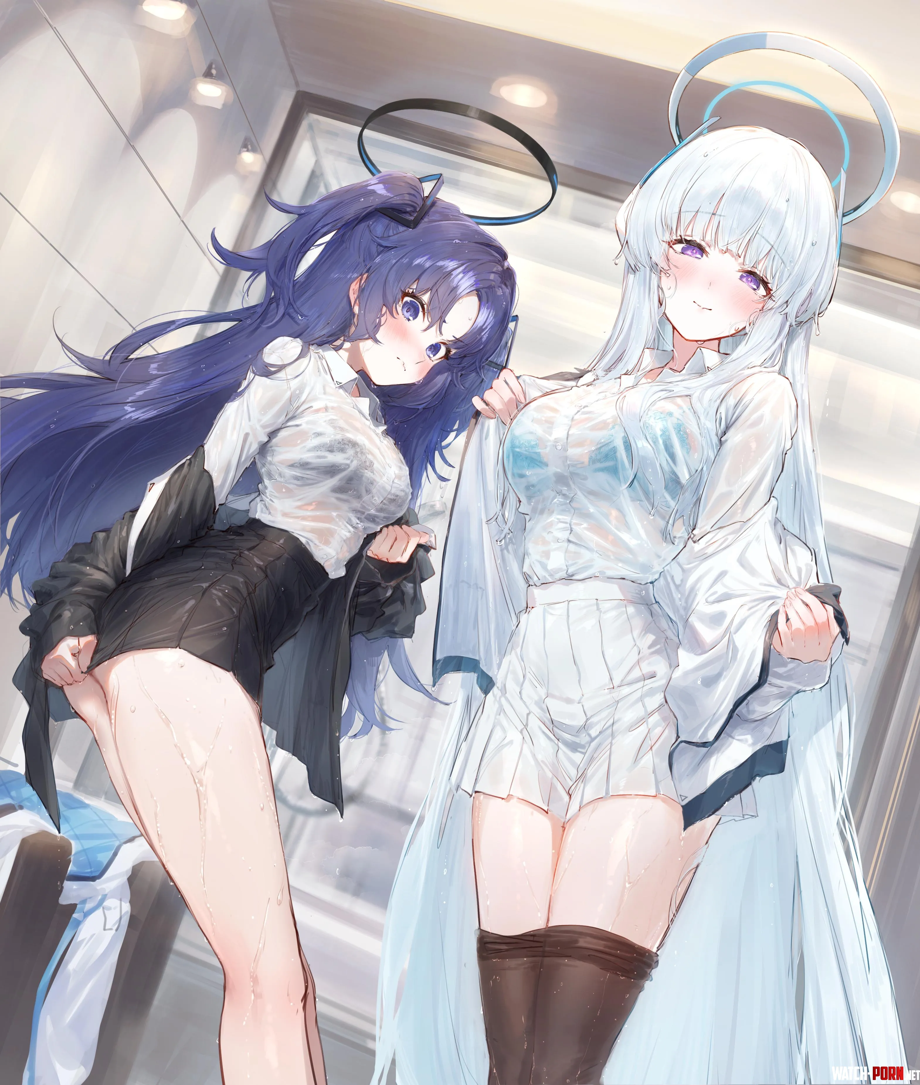 Yuuka and Noa completely drenched [Blue Archive] by marxsander2016