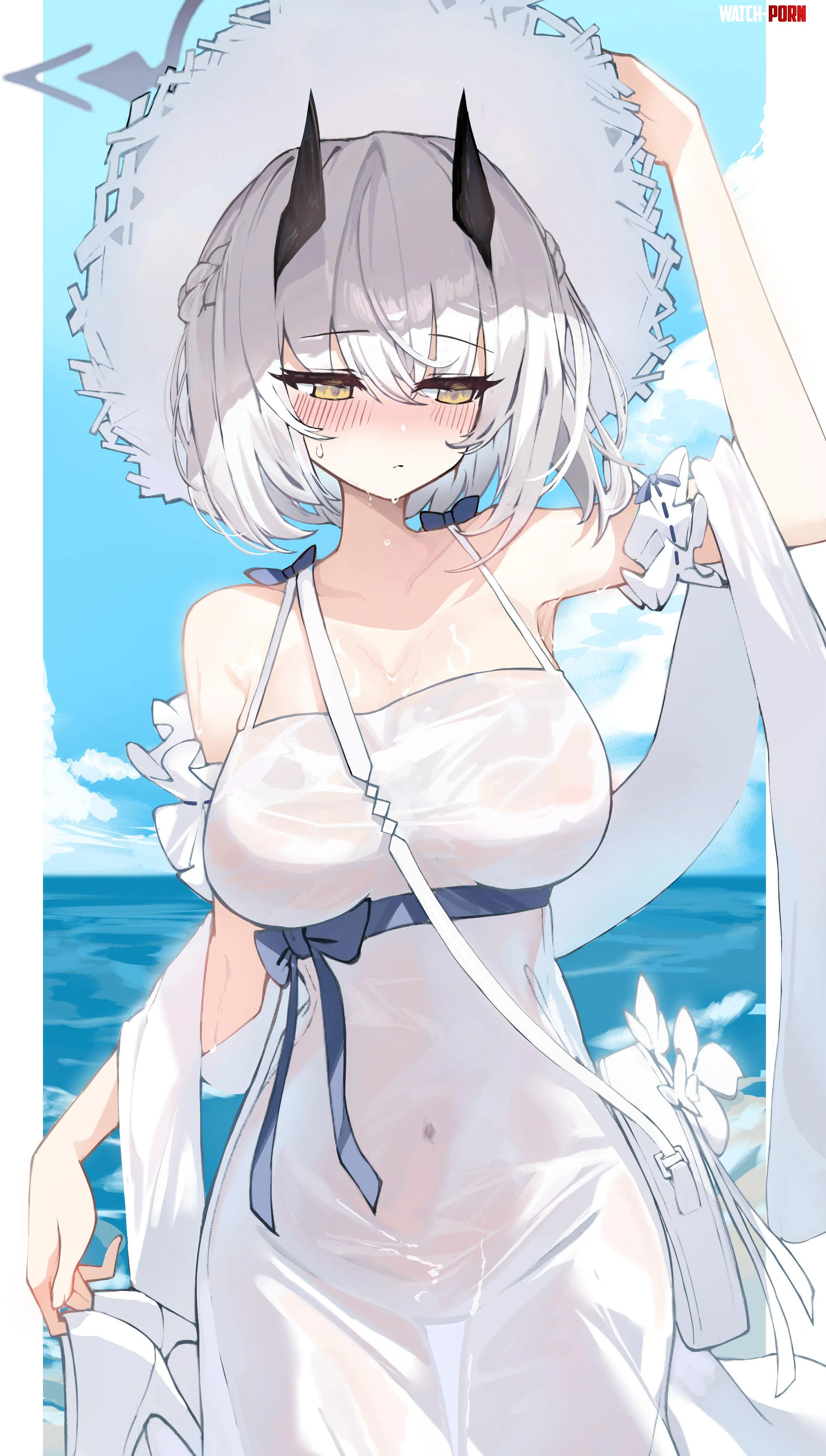 Sena got wet at the beach by marxsander2016
