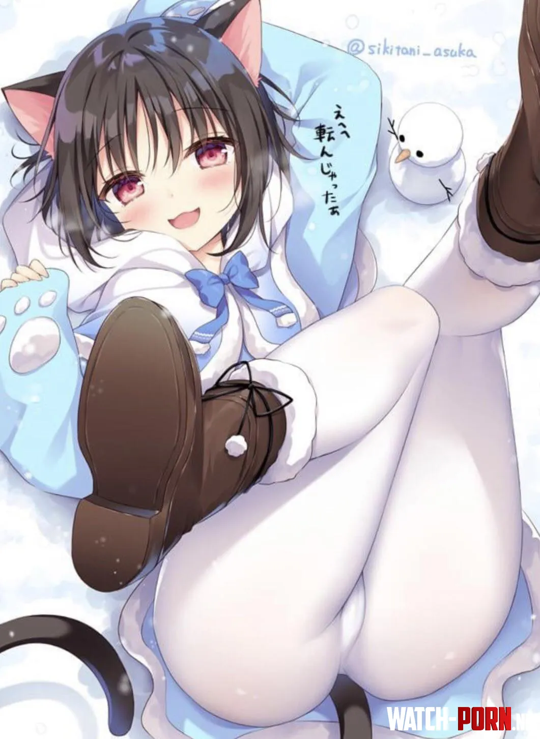 Winter kitty relaxing by Minstarish