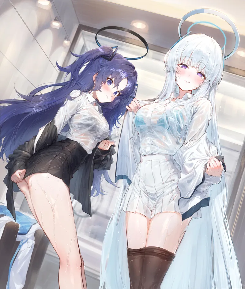 Thumbnail Dive into Ecchi Delights: Yuuka and Noa Drenched by marxsander2016