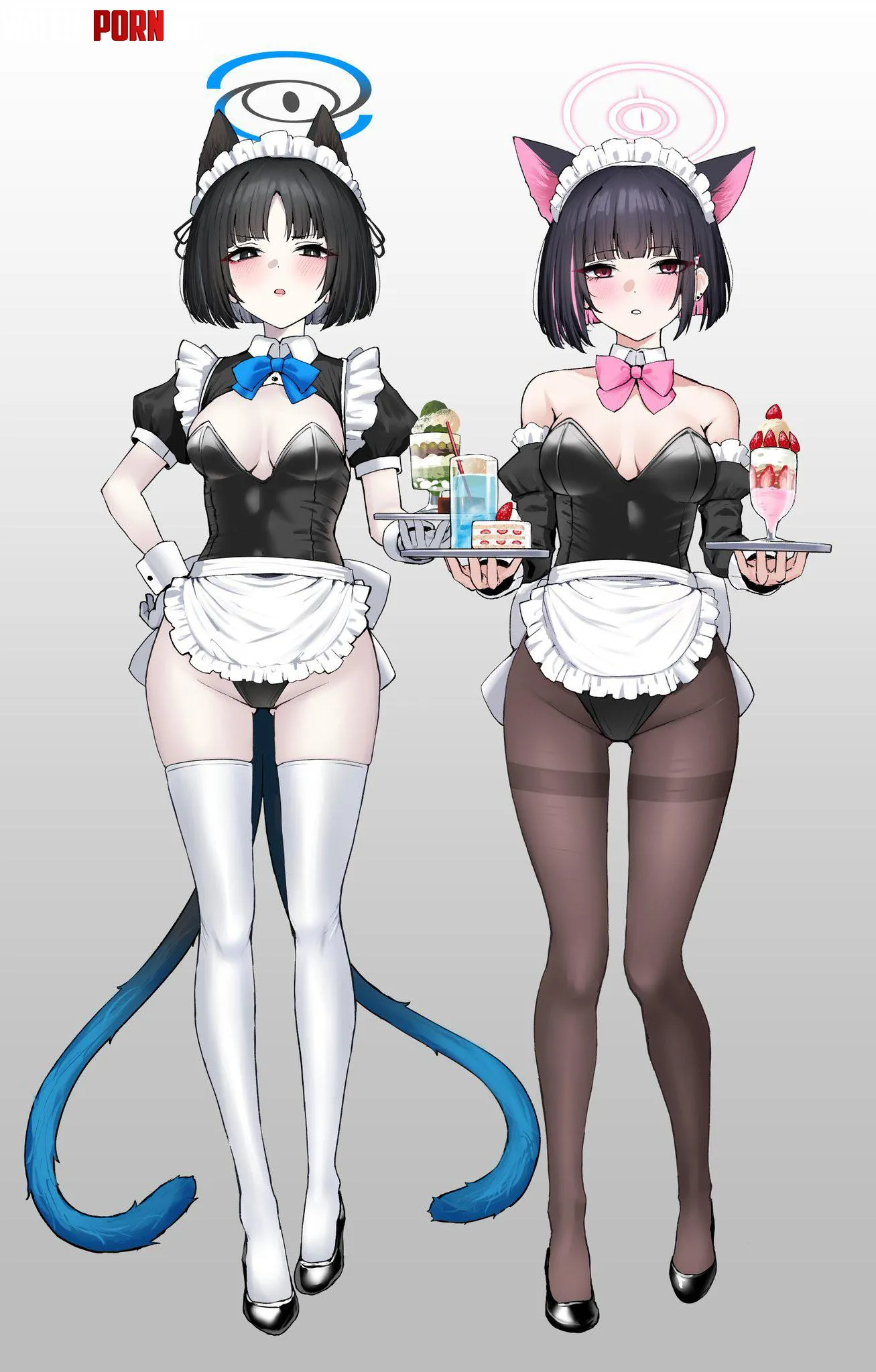 Maid Bunnies Kiryuu and Kazusa [Blue Archive] by NautyNautilus