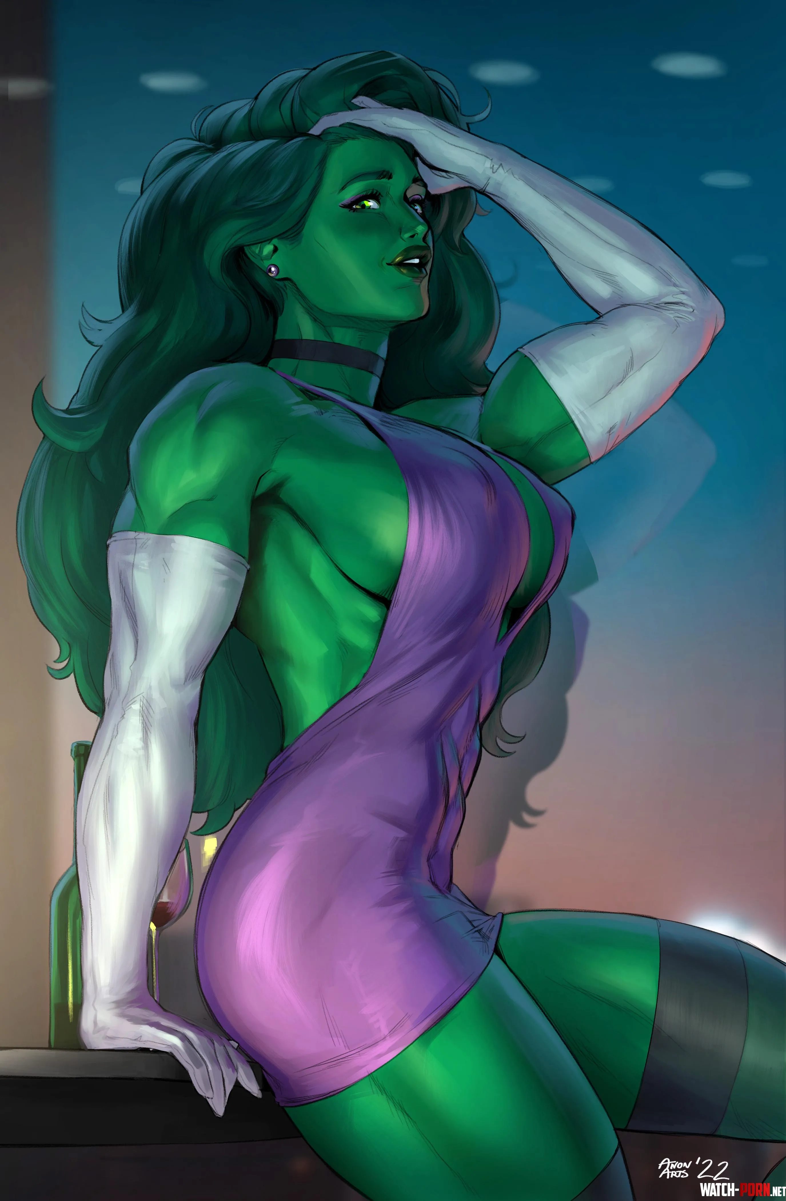 Dinner with She-hulk [anonarts] by TheTMoneyMan