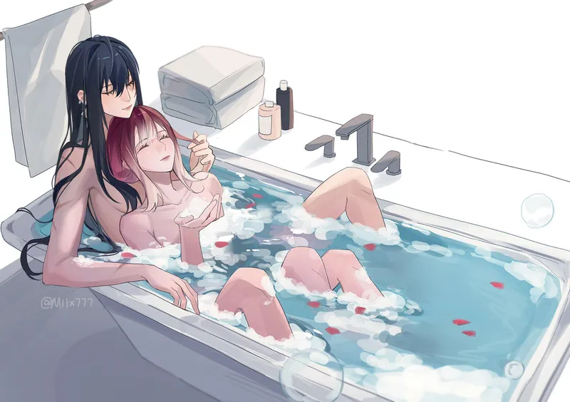 Thumbnail HentaiDepartment's Romantic Bath Scene from miix777 in Yuri Delight