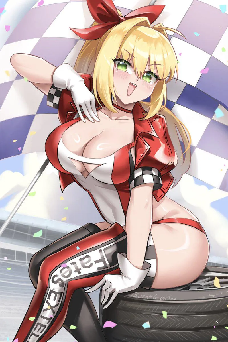 Thumbnail llamanatee Presents Race Queen Nero in Stunning Anime Bodysuits