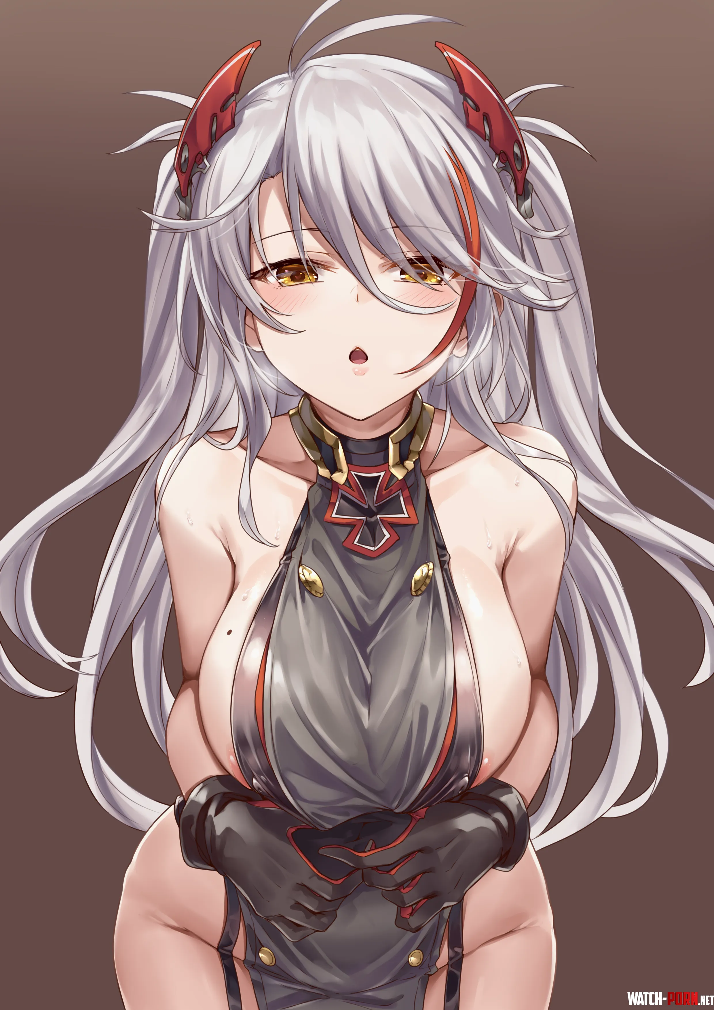Prinz Eugen pulling clothes (xephyrks) by elegantloveglimmer