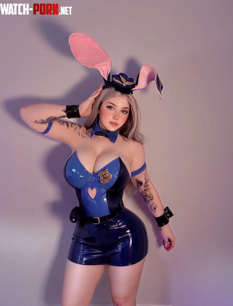 Kuro in a Bunny cop cosplay by ShyLadiie