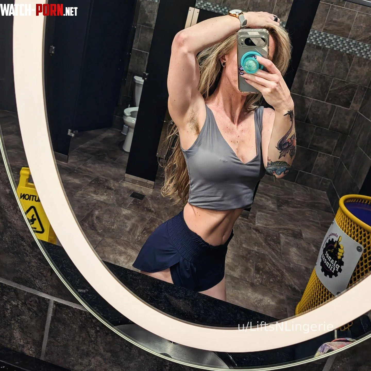 Are hairy armpits on a woman distracting in the gym? by LiftsNLingerie