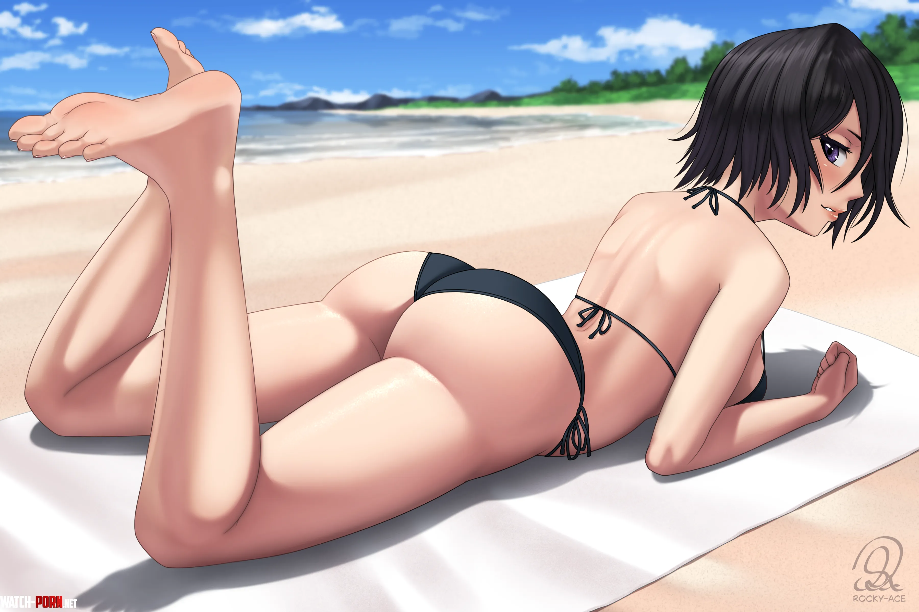 Rukia enjoying some sun by RockyAceArt