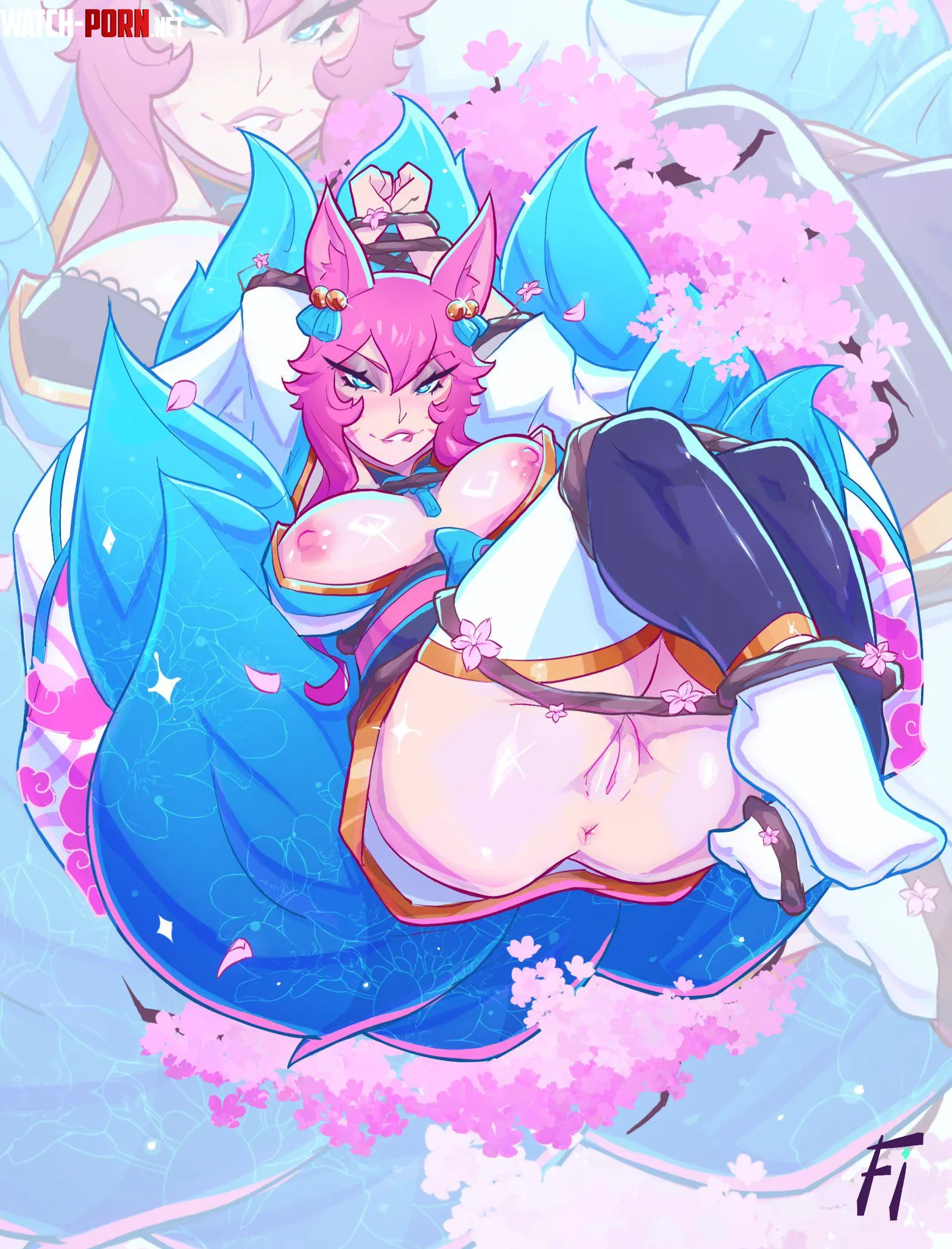 Spirit Blossom Ahri. (Frostedink) by Short-Ad224
