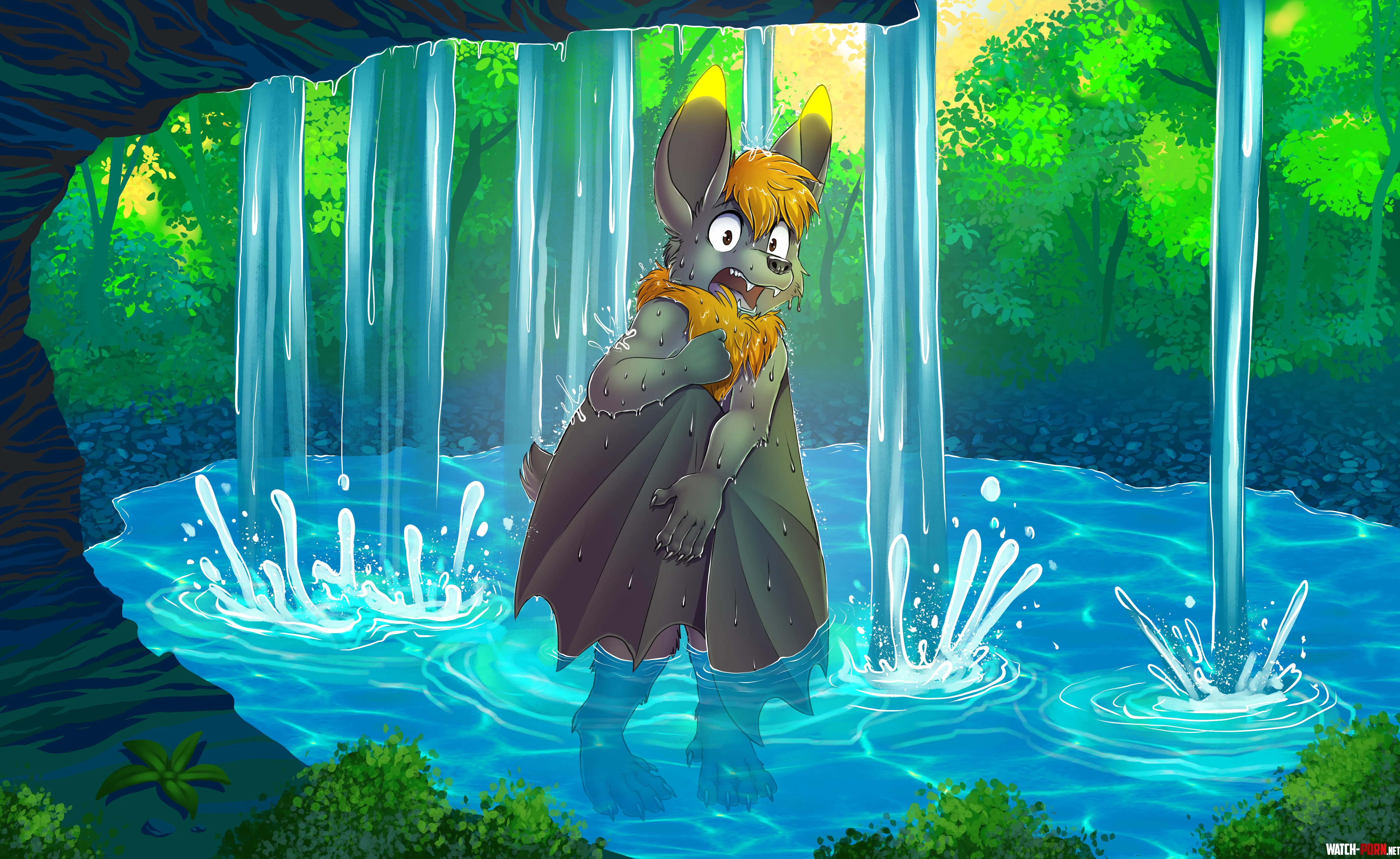 [Q] Hey! I thought this was a private waterfall! (🎨 by AbsoluteDream) by JetBaxter