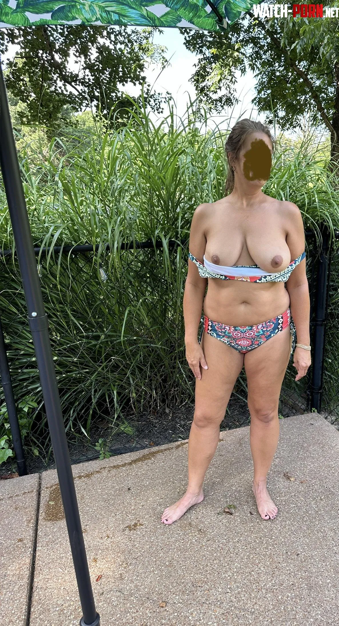 So hot outside my bikini is trying to come off my 49 yr old body by Tennhotwife
