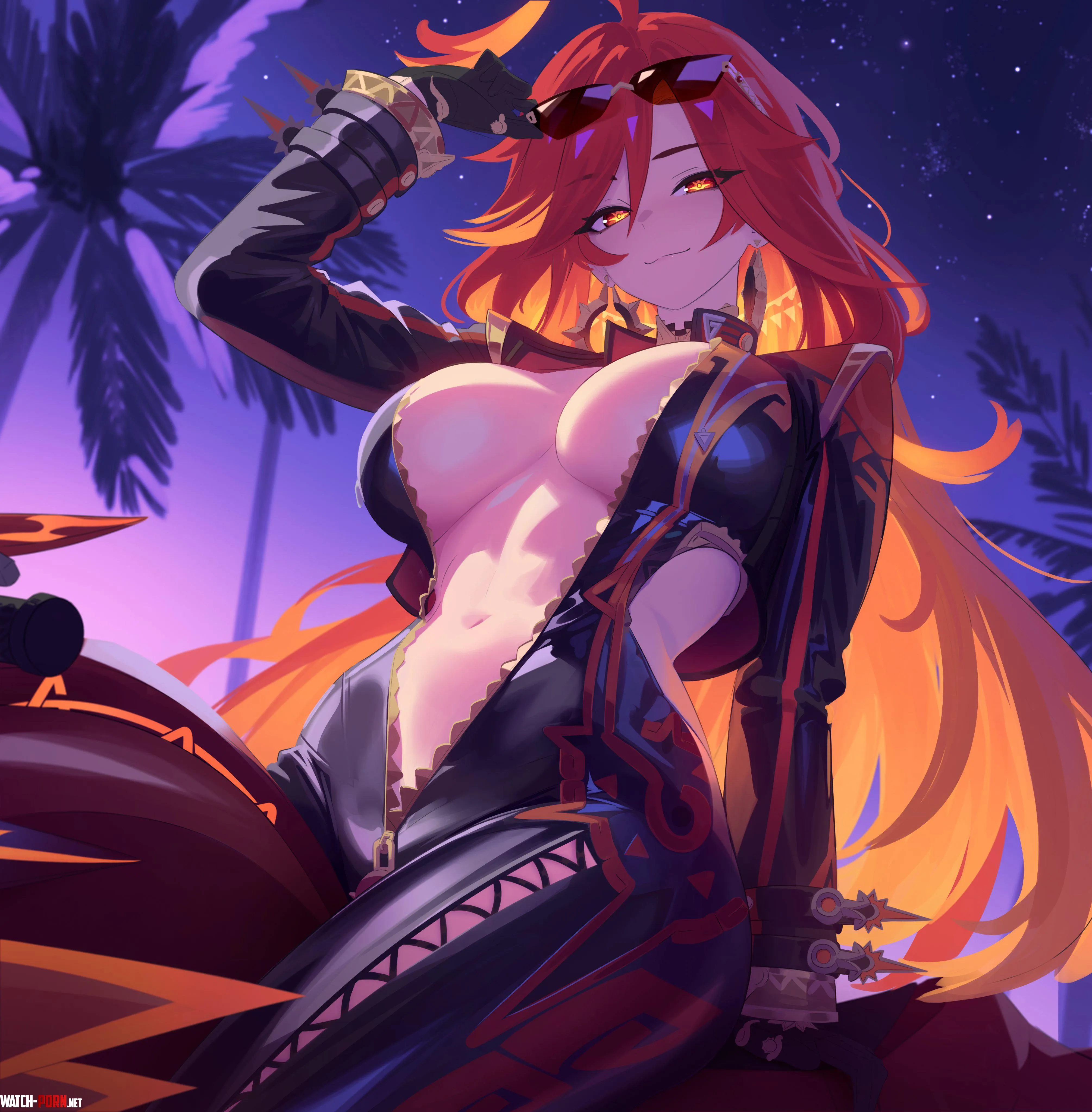 Mavuika's unzipped bikesuit (anonds31) [Genshin Impact] by llamanatee