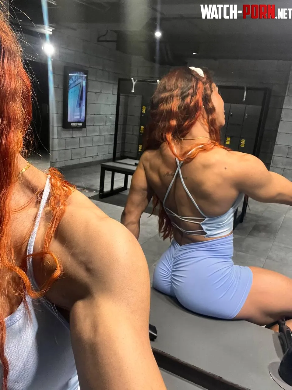 Just a little picture at the gym in my outfit by Real-Diver8010