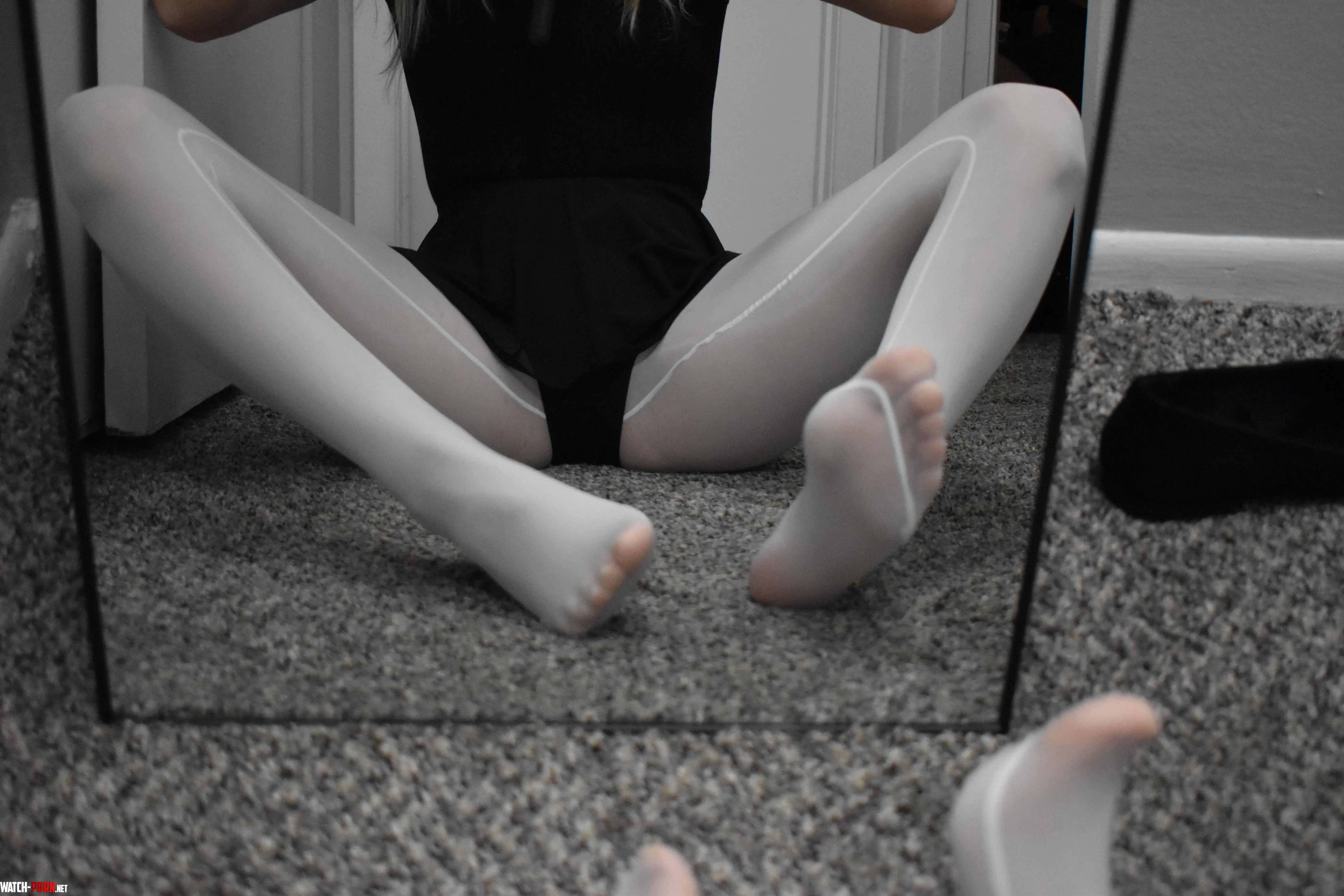 I like wearing white tights under my black leotard :) by LittlePrincessLottie