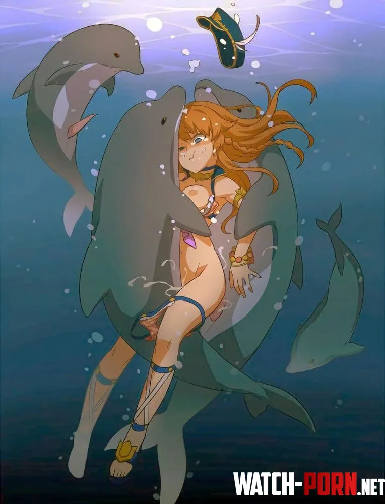 Swimming with Dolphins (squemezzo) by teenytinygirI