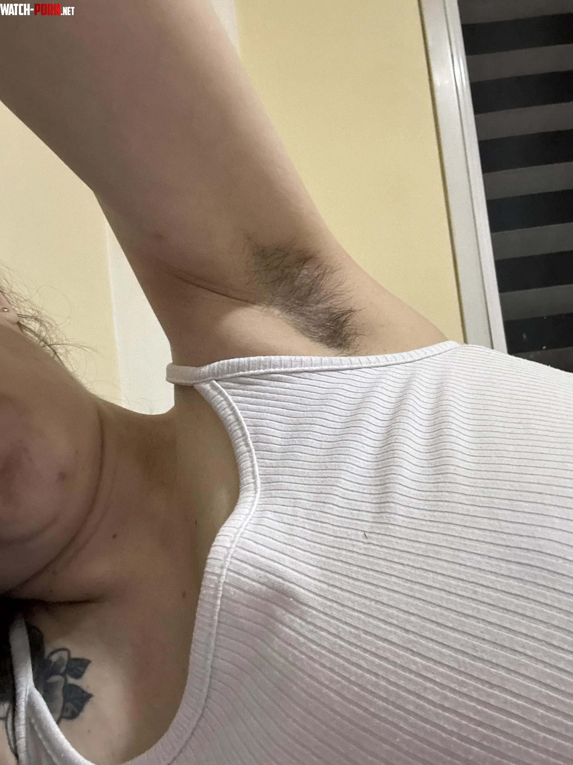 Would you actually lick my armpits… or too scared? 😏 by Fuzzy-Company-7074
