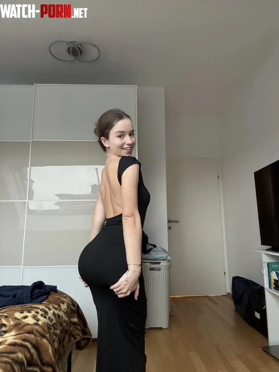 My butt looks perfect in this black dress by AzureDuskk