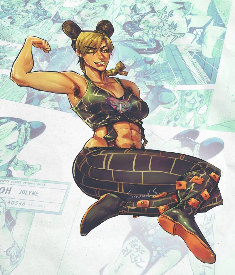 Thumbnail Jolyne Kujo Artwork by Sn0wls - Basilico90 | fitdrawngirls