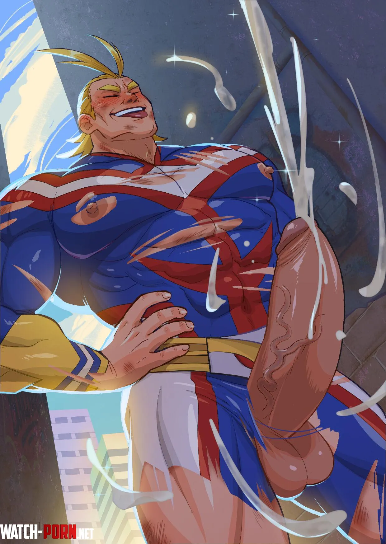 All Might cumming (Cerberus) by EternalSnow05