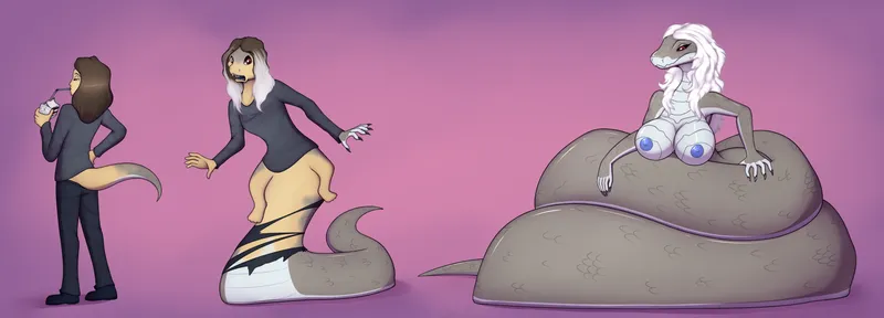 Thumbnail New Evolution: Journey into Anthro Snake Females by XenTheTechnomorph | transformation