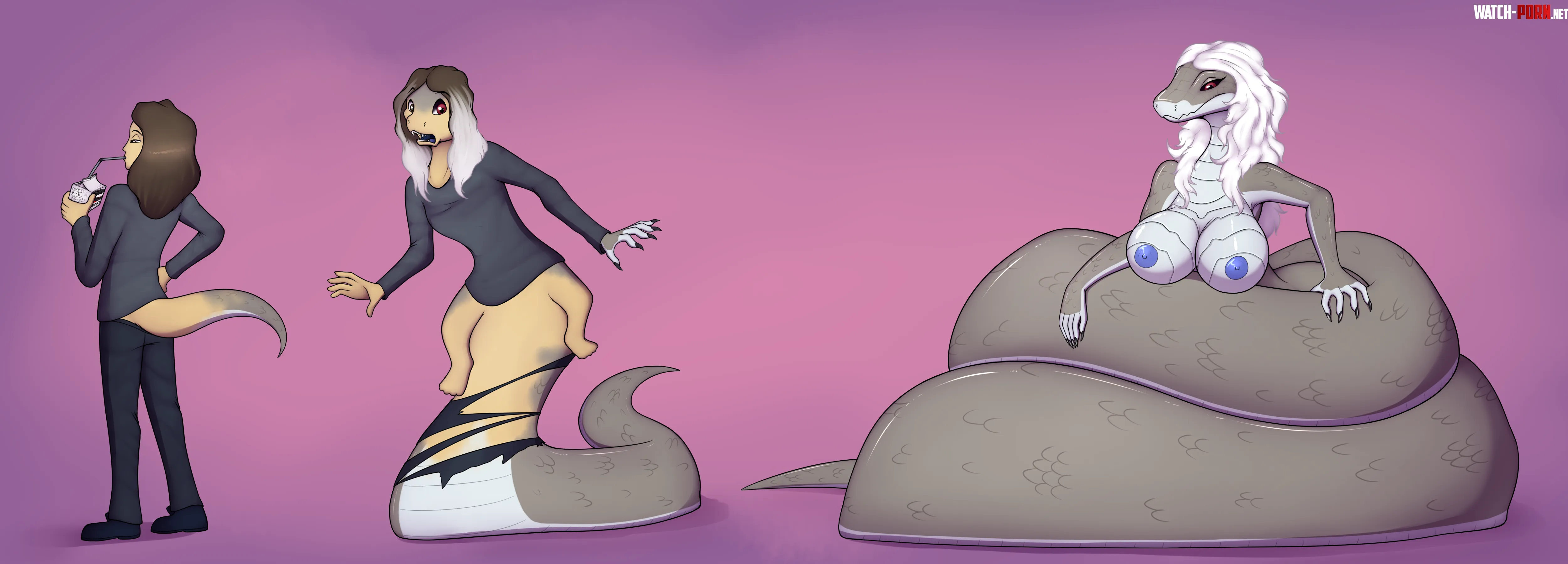 New TF Trigger [Human Male to Anthro Snake Female] by XenTheTechnomorph