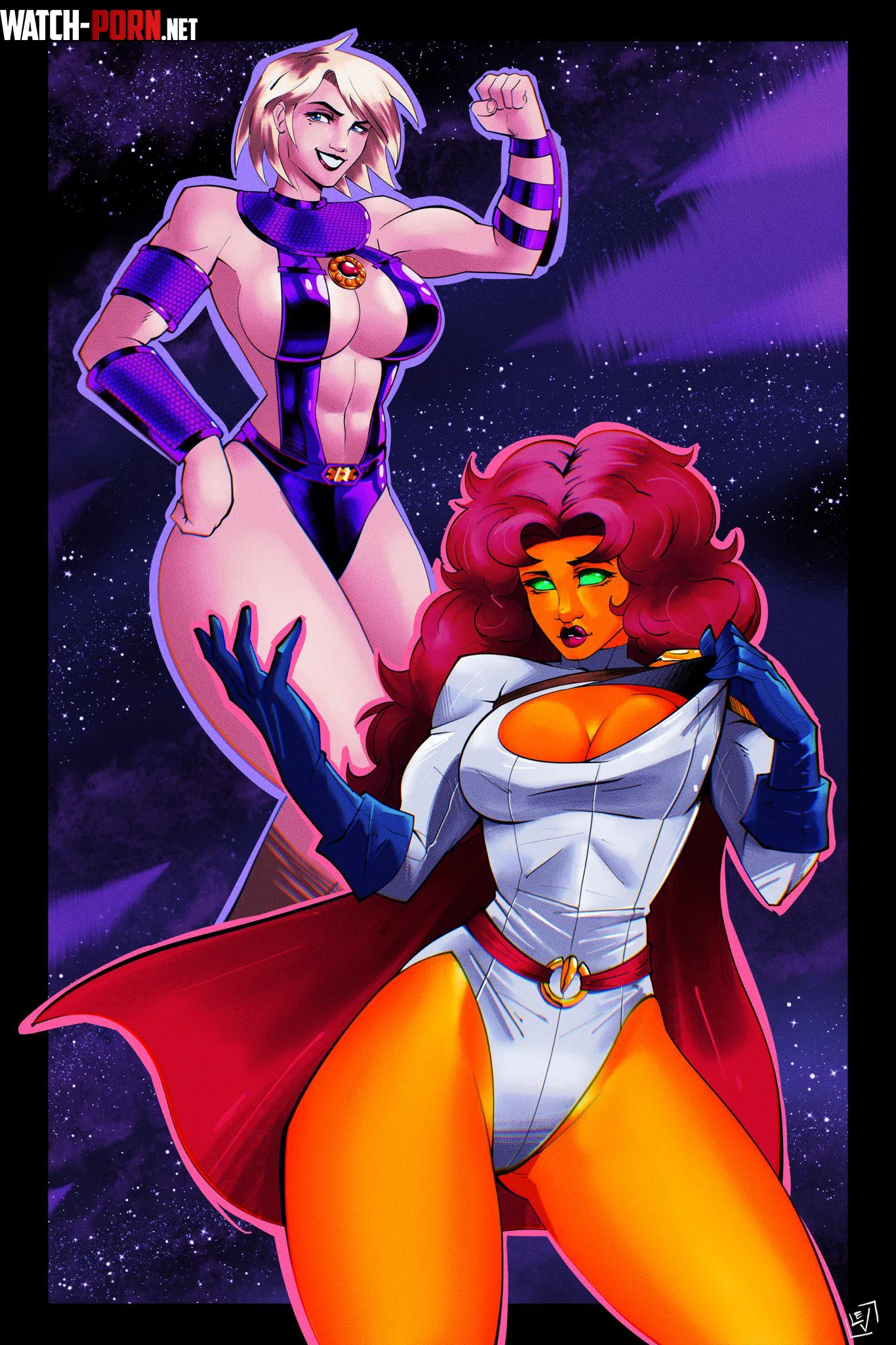 Starfire Power Girl Outfit Swap [@01lev04] by TheTMoneyMan