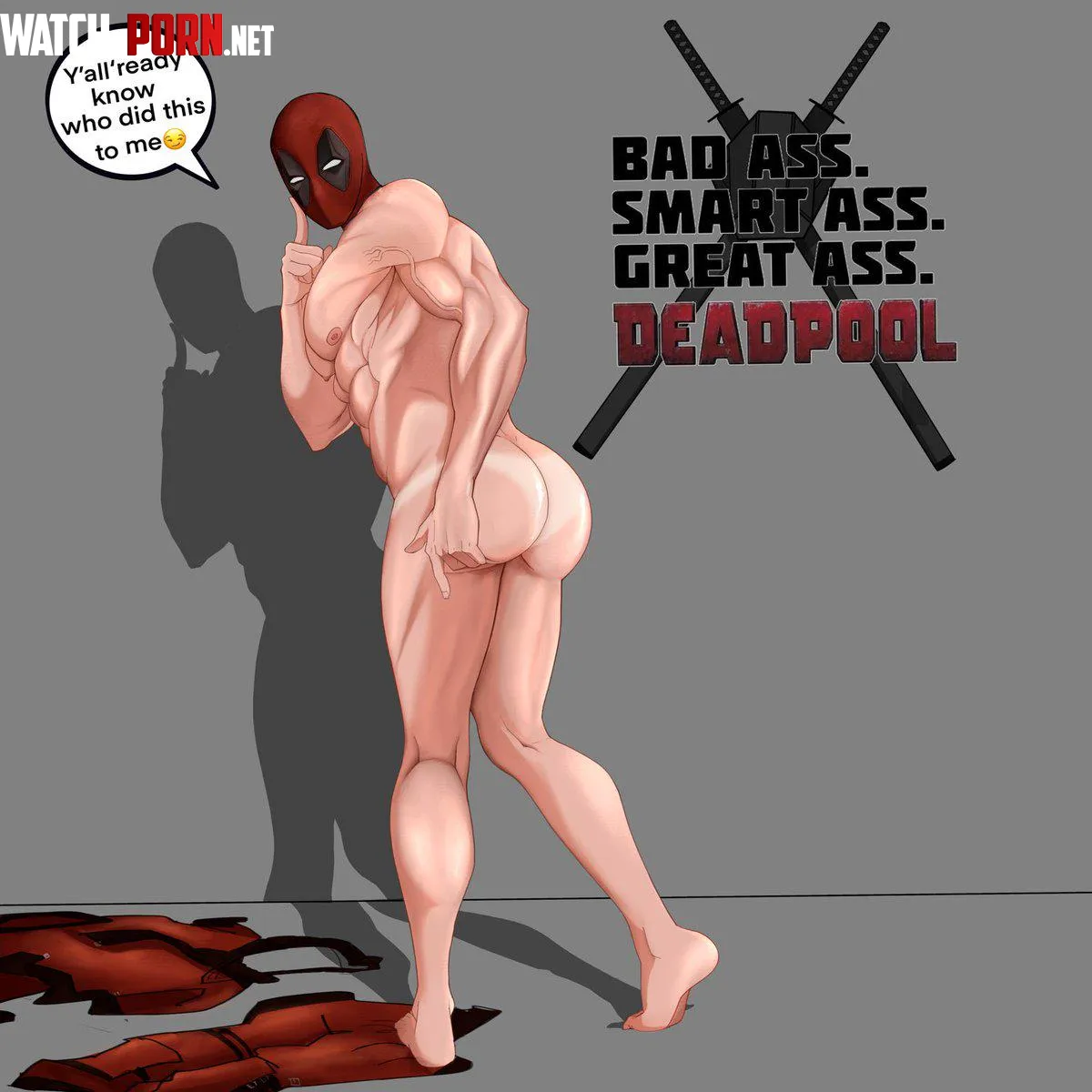 Deadpool's sexy ass (yasei art) by EternalSnow05