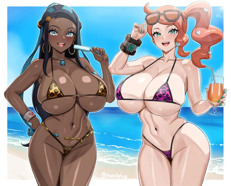 Thumbnail Nessa & Sonia Handplug by mrtecta | dekaihentai