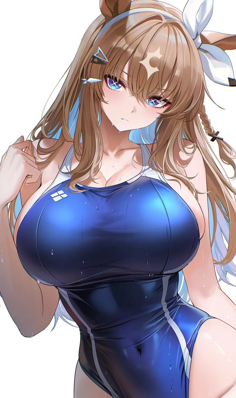 Thumbnail Almond Eye in Blue Swimsuit (Re0n) [Umamusume] by elegantloveglimmer | BigAnimeTiddies