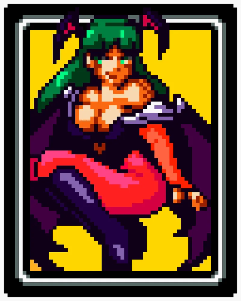 Thumbnail Morrigan's Portrait: Pixel Art Wonder Revealed