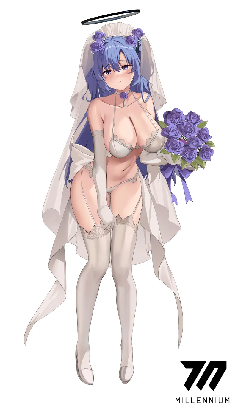 Thumbnail Exquisite Beauty: Bride Yuuka from Blue Archive by destinyherowolf
