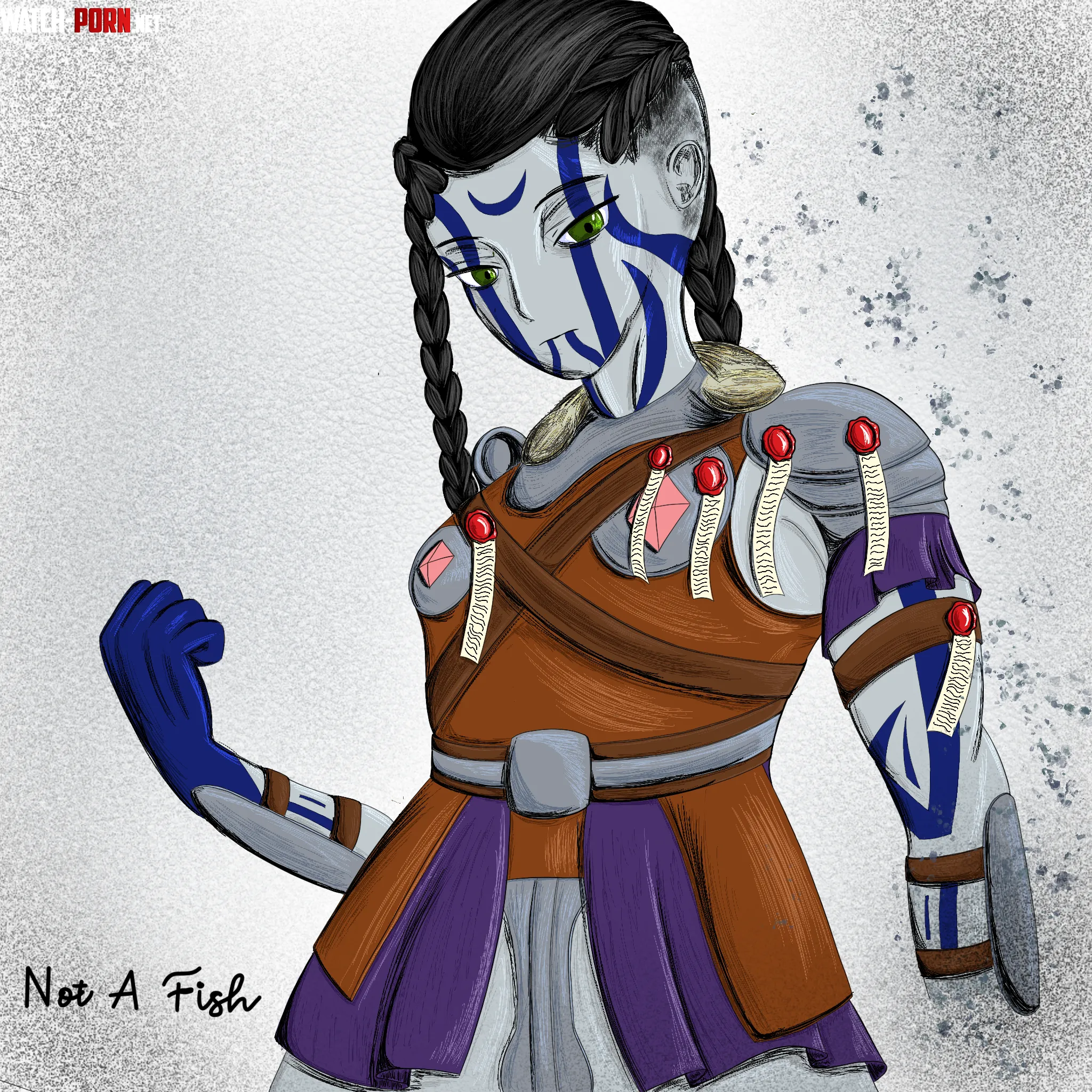 Drew my character from a kinky dnd campaign I'm playing. She's a chastised paladin >:3 by Not_A_Fish-Art