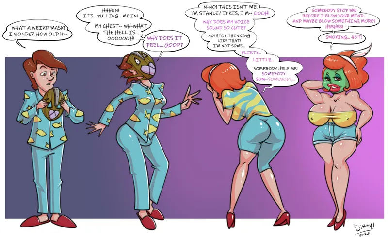 Thumbnail Fascinating 'She-Mask' Art by DirtyNike | Gender Transformation