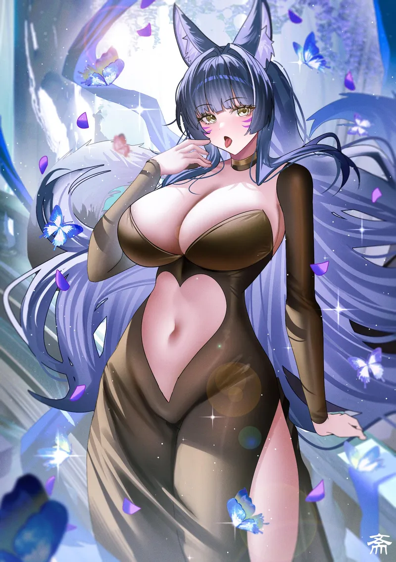 Thumbnail Musashi Dazzling in Black Outfit | Azur Lane Fan Art