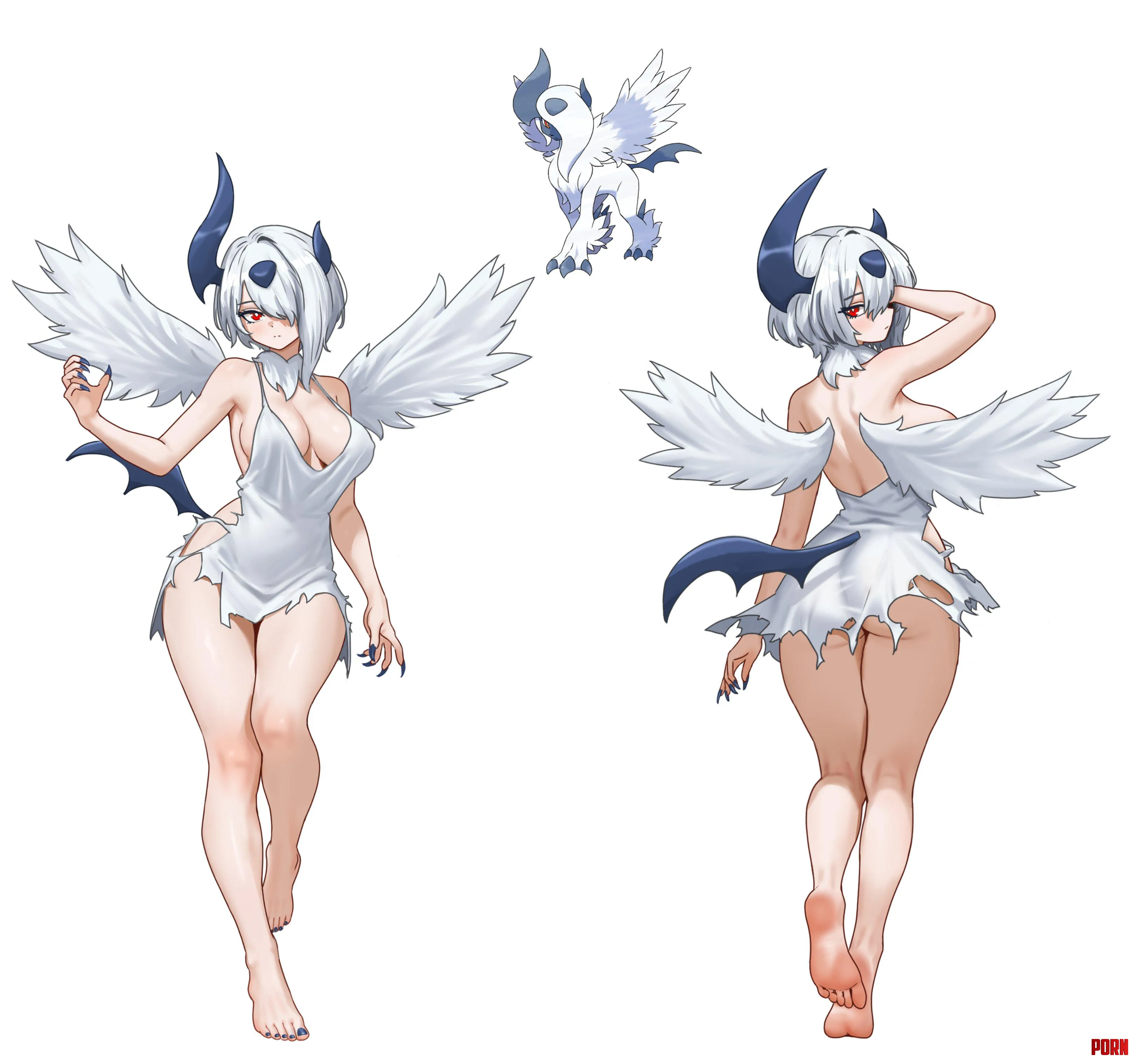 Mega Absol Front and Back [Pokemon] by A_MASSIVE_PERVERT