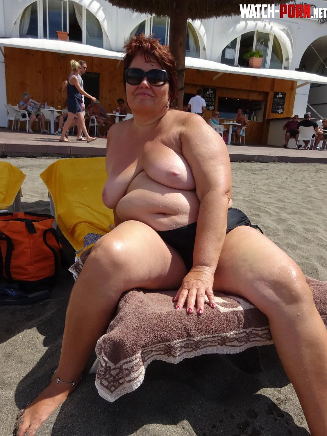 Fat woman in topless by Alternative-End-3262