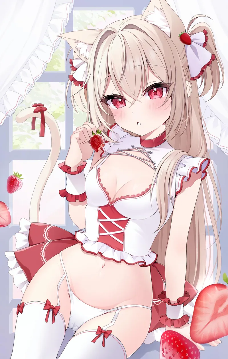 Thumbnail Blonde Strawberry Catgirl: A Nekomimi Tale by Arcaeca2