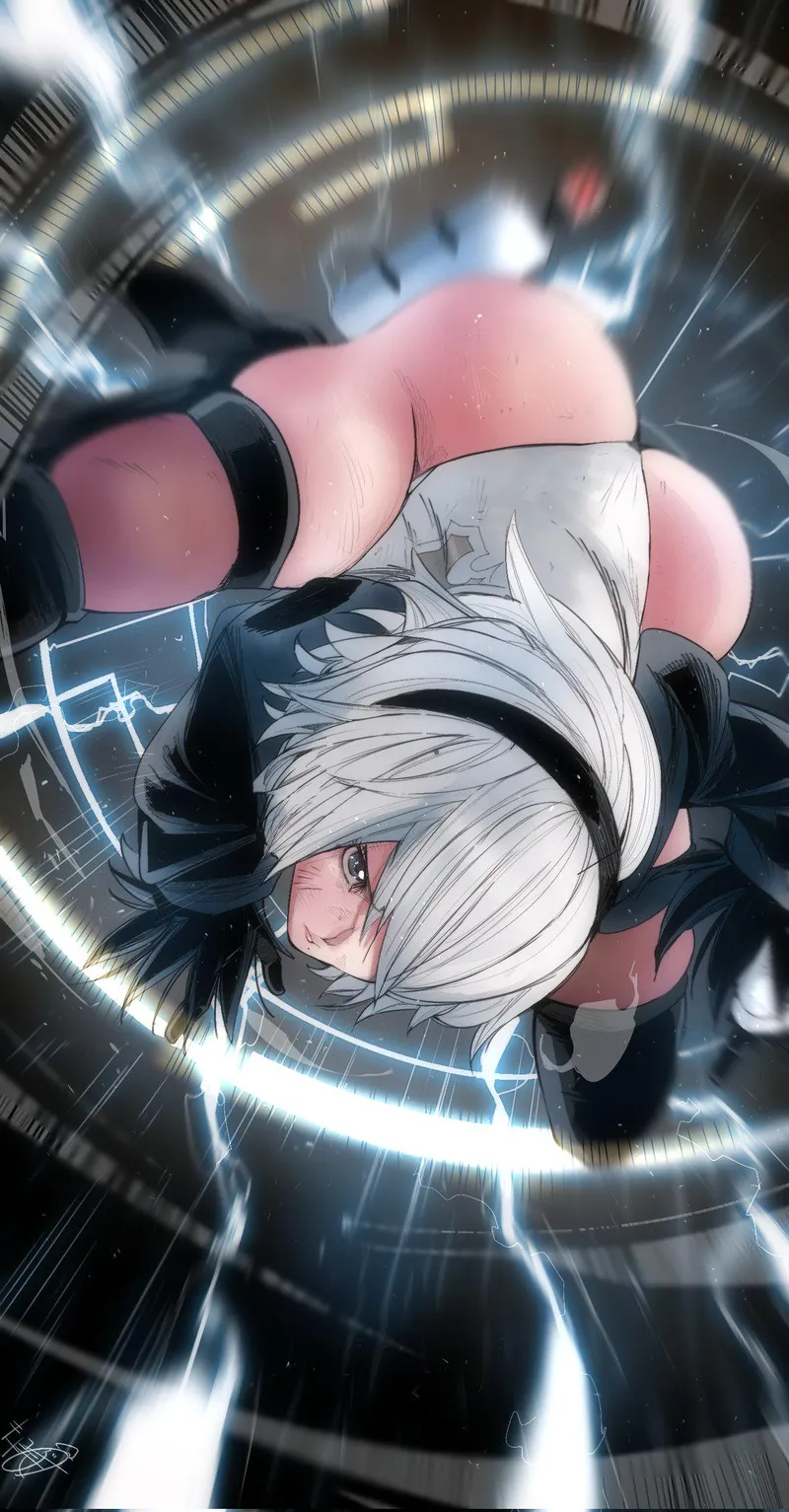 Thumbnail Badass Beauty: 2B Extermination Blade Art by KrazyK1989