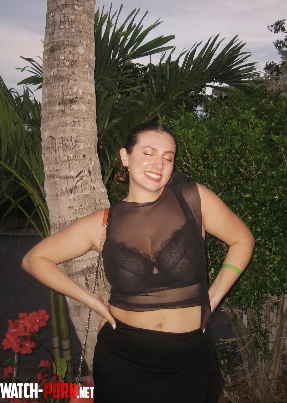 See through top with big lacy bra by celebacct4