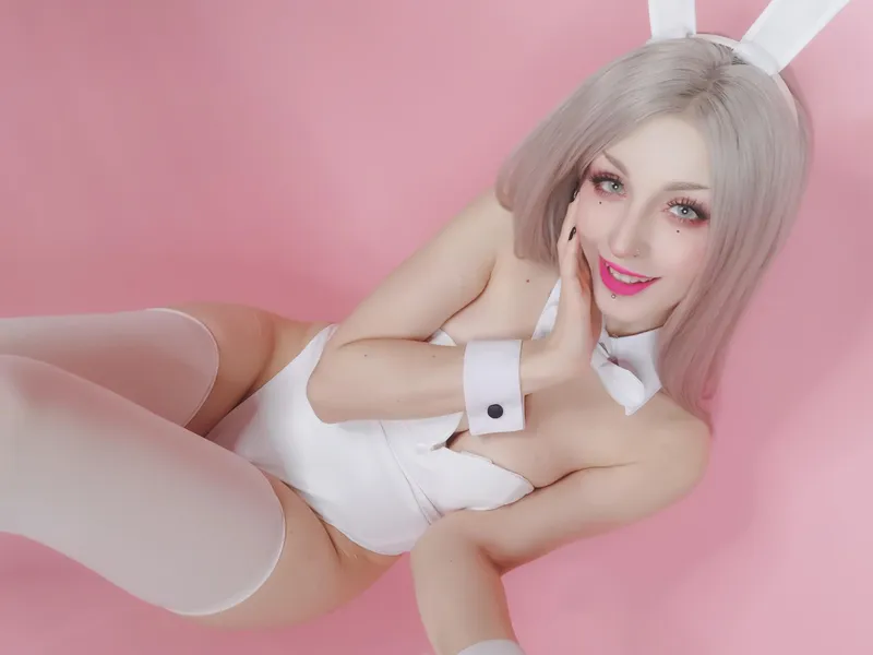 Thumbnail White Bunny Elegance - Pure Cuteness Captured by kuropuppi | BunnyGirls