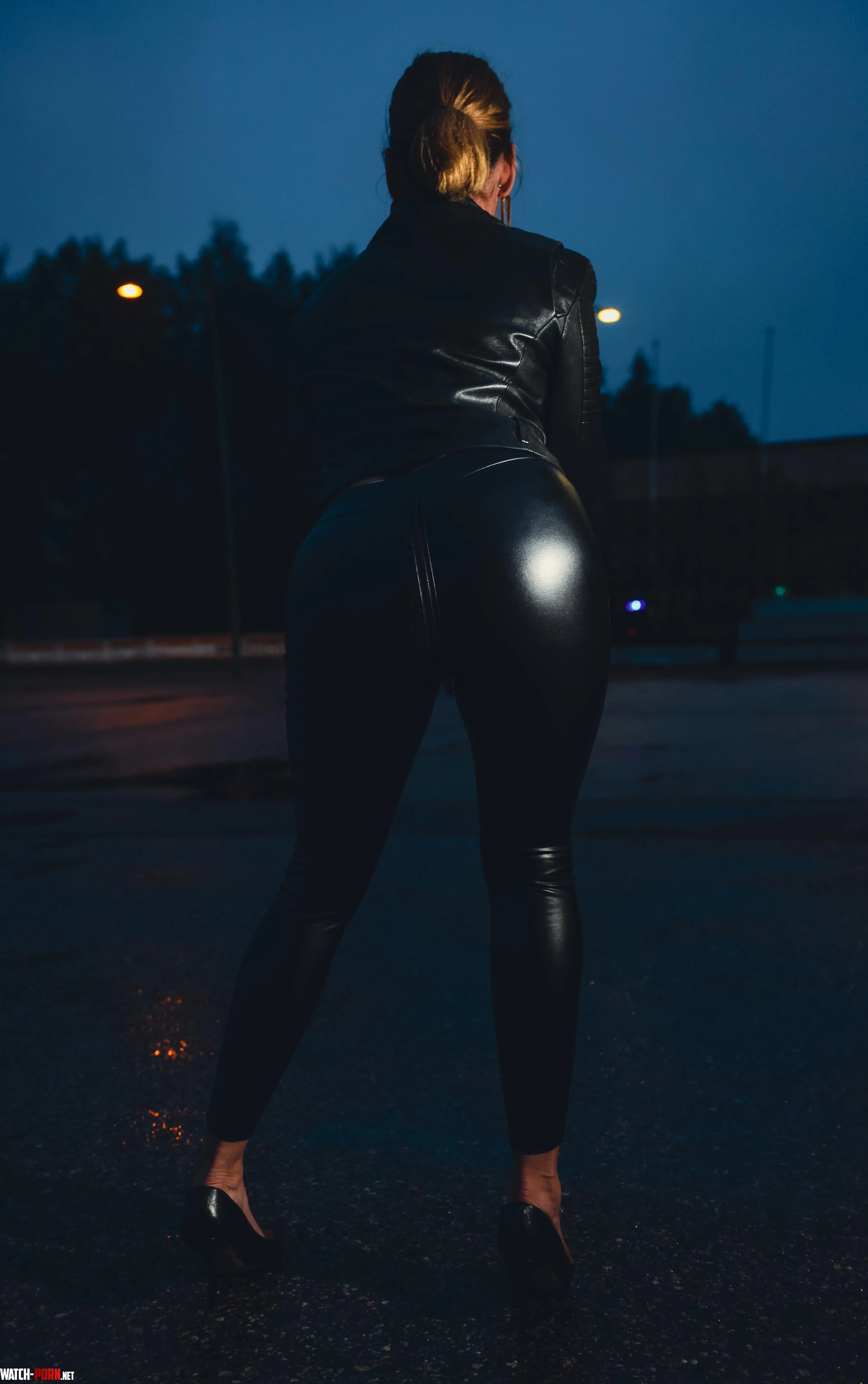 Leather leggins with zipper and leather jacket - match made in heaven! by Ill-Wasabi-4894