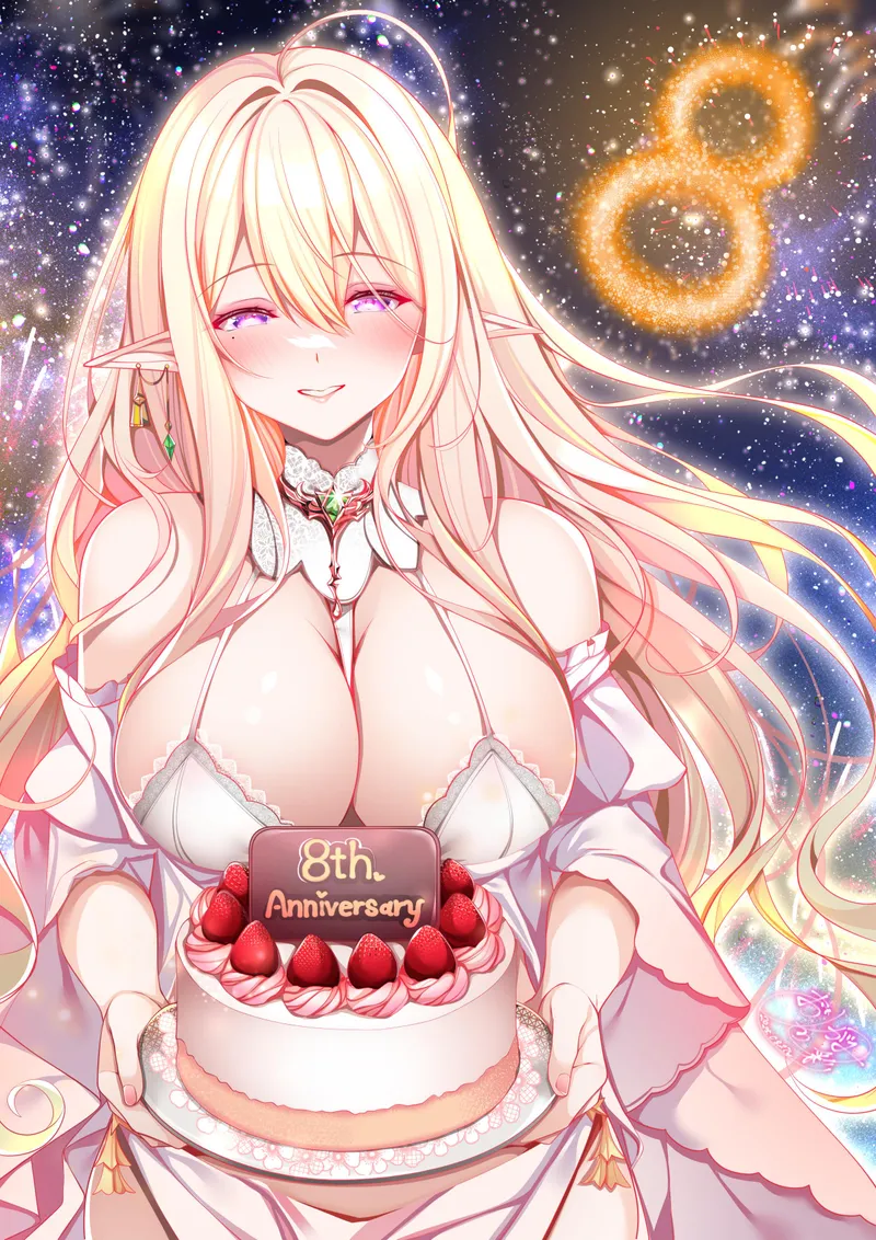 Thumbnail Celebrating with Elf Mama Gouden Leeuw from Azur Lane by Jaxx1992 | MonsterGirl Category - Author