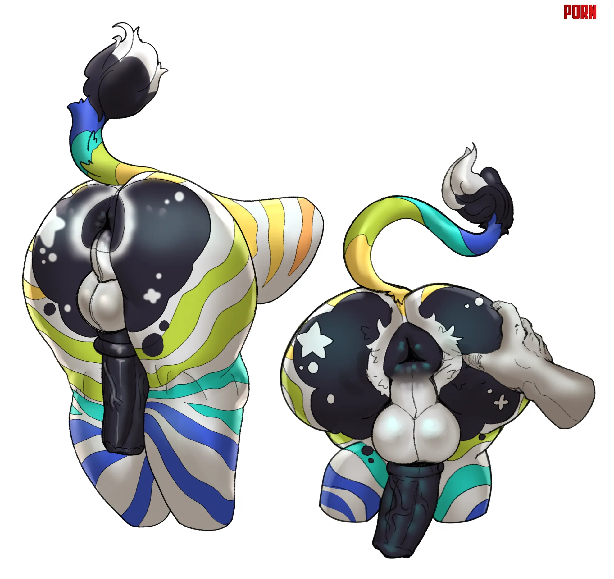 Colorful horsey butt (zyiichy) by horsec0cksucker