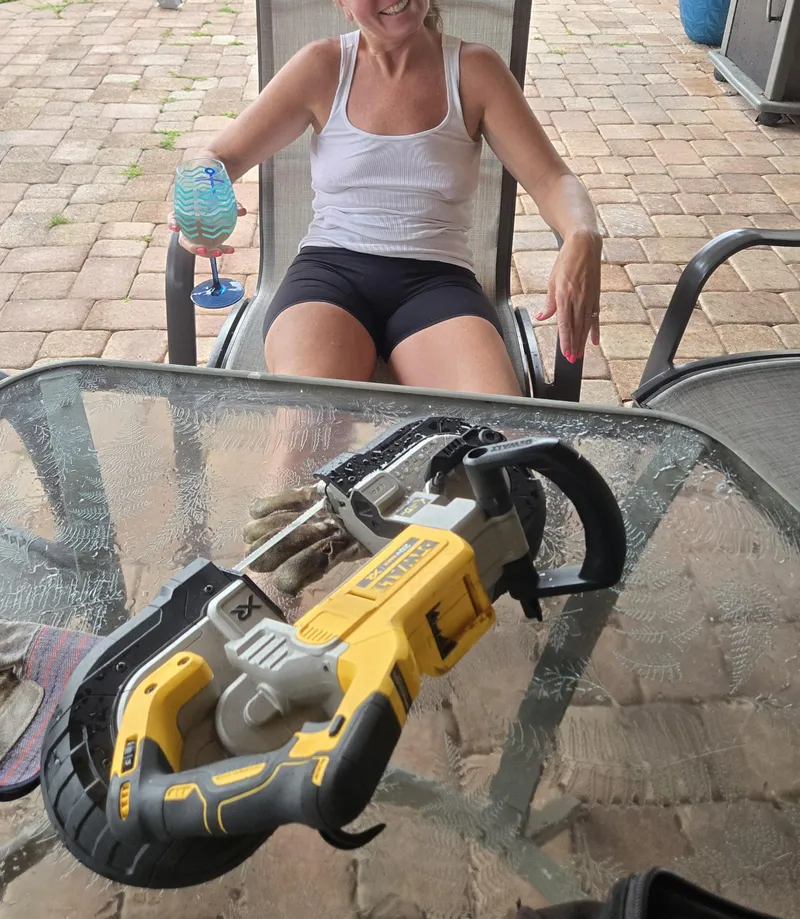 Thumbnail Tool Time in Style: Discover SunGod101's Braless Adventure with Dewalt
