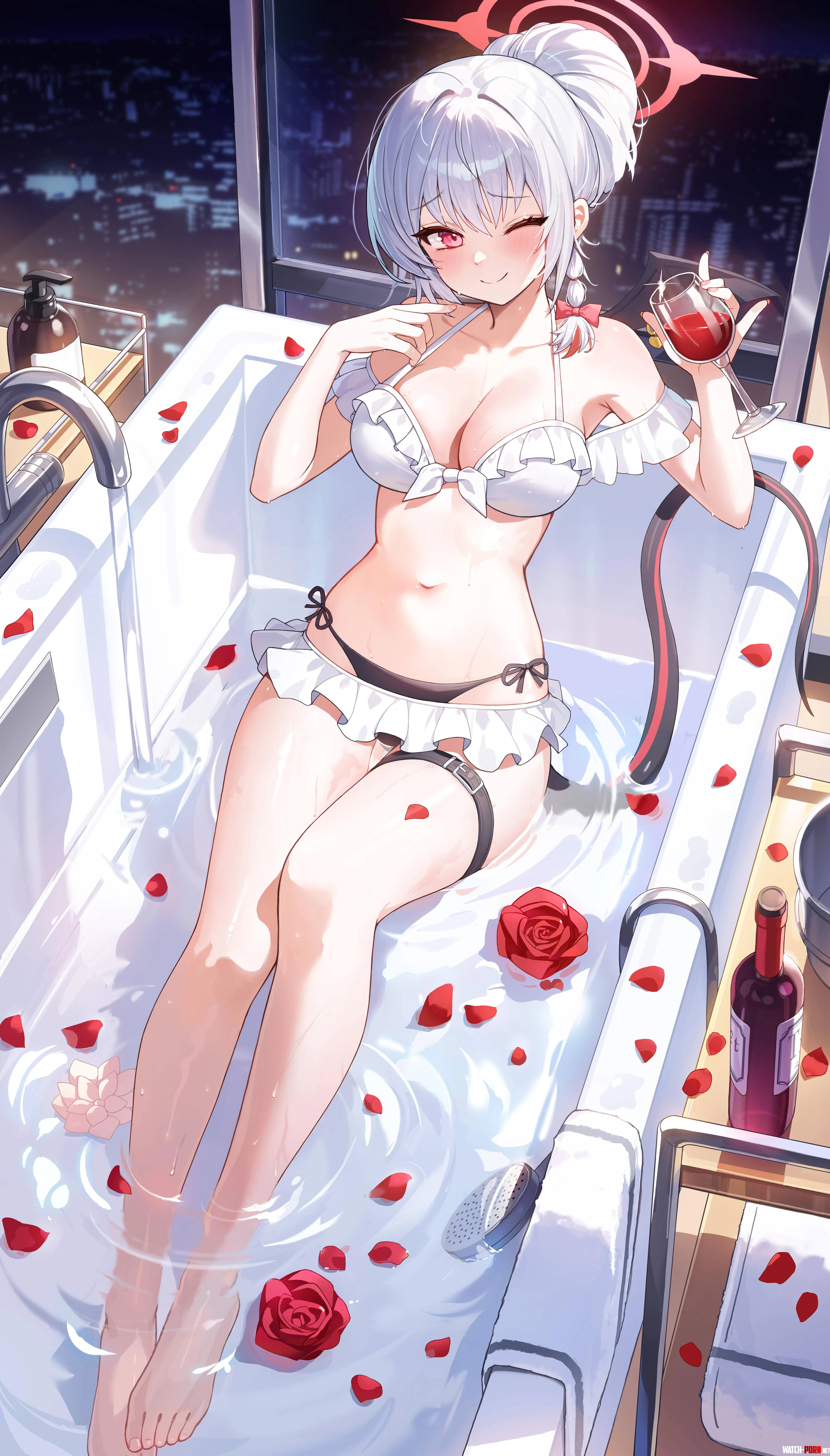 Haruna's romantic bath by marxsander2016